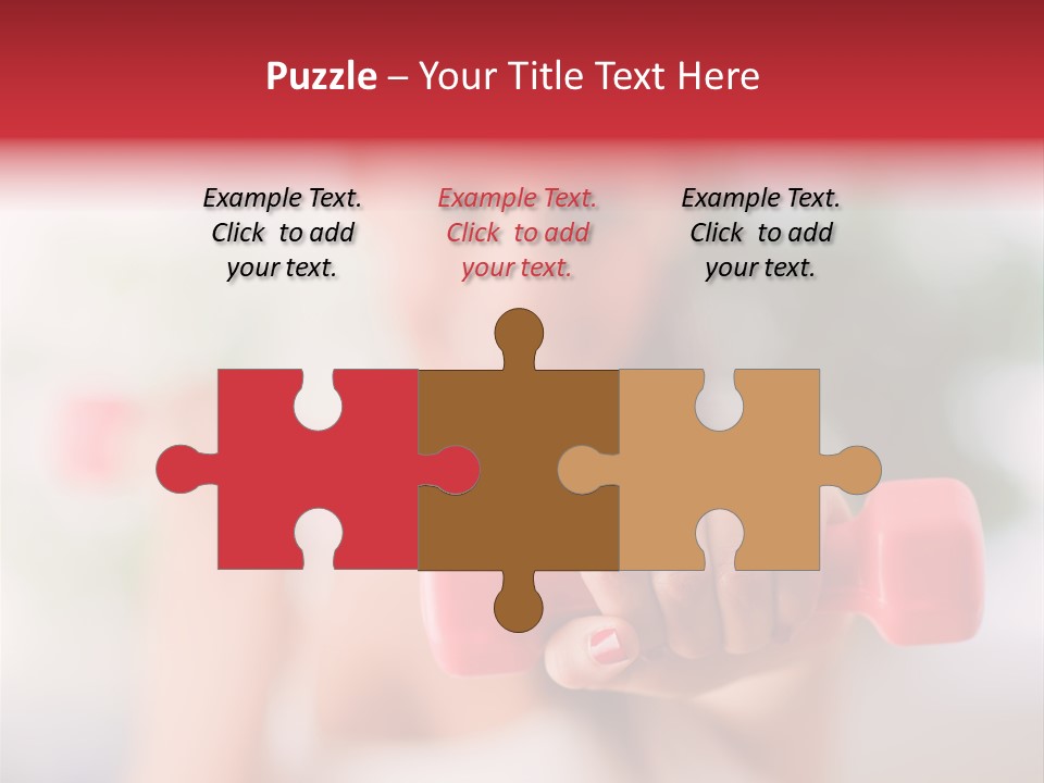 A Woman Is Holding Two Pink Dumbs PowerPoint Template