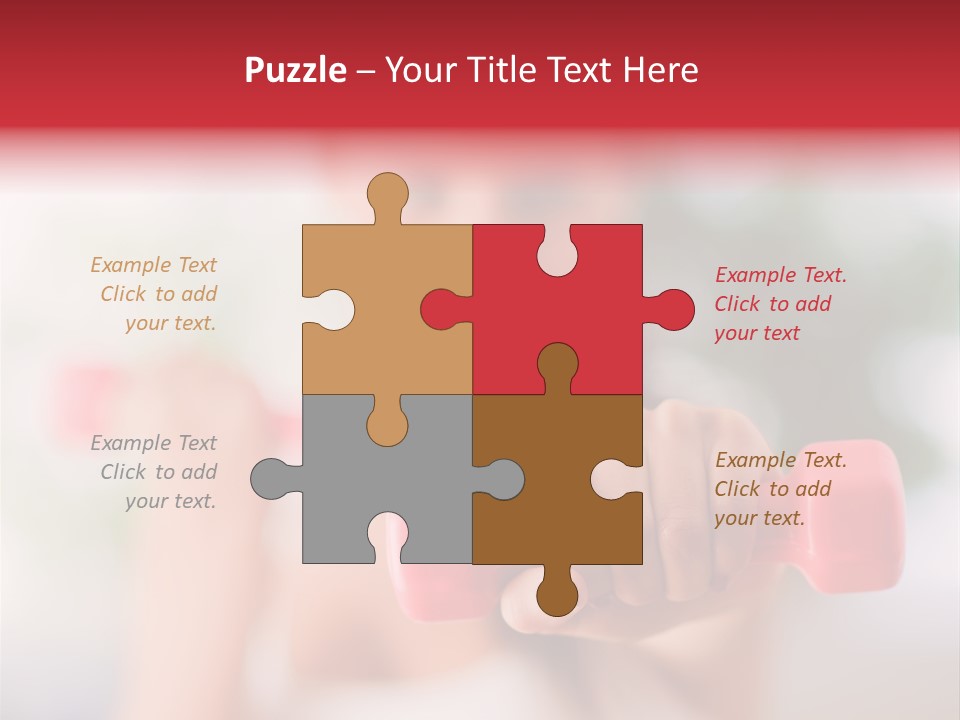 A Woman Is Holding Two Pink Dumbs PowerPoint Template