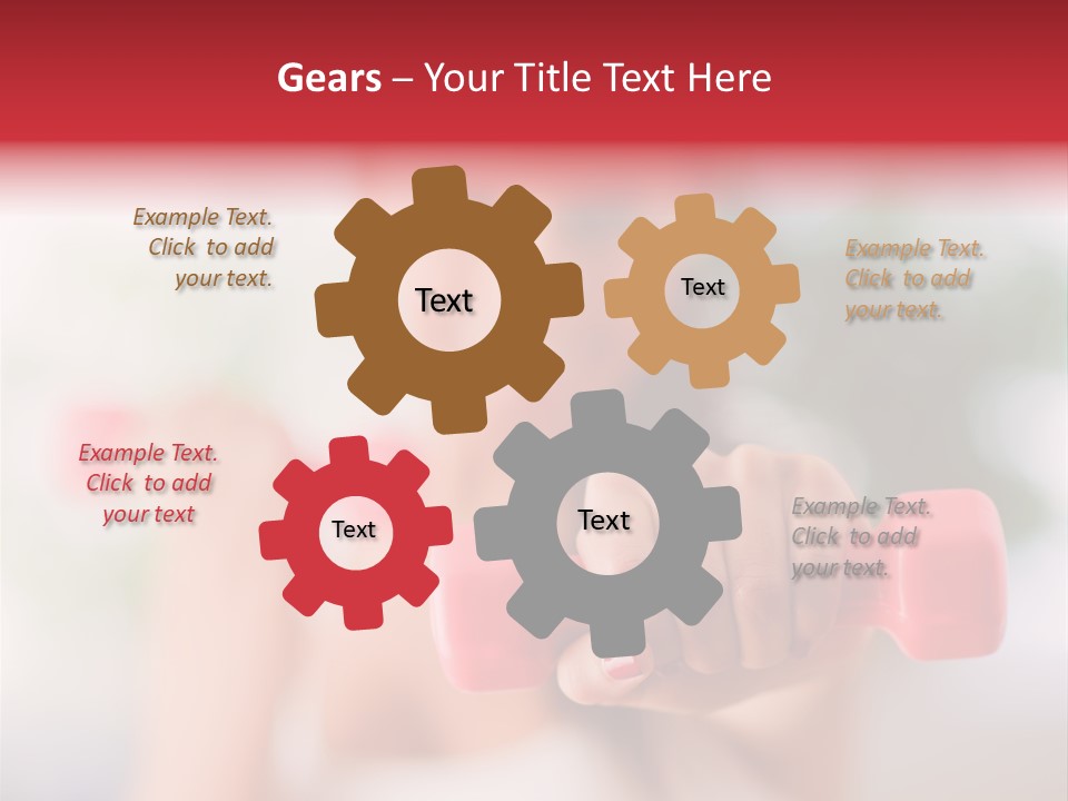 A Woman Is Holding Two Pink Dumbs PowerPoint Template