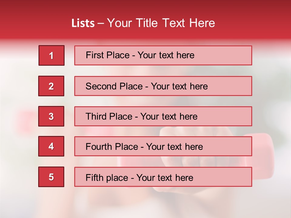 A Woman Is Holding Two Pink Dumbs PowerPoint Template
