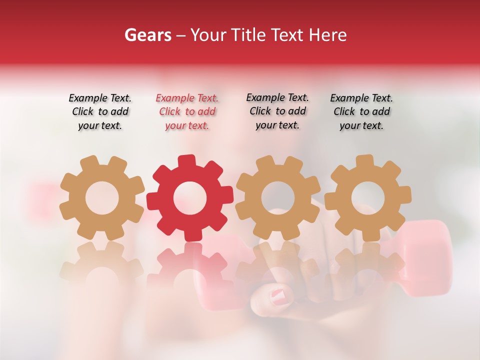 A Woman Is Holding Two Pink Dumbs PowerPoint Template