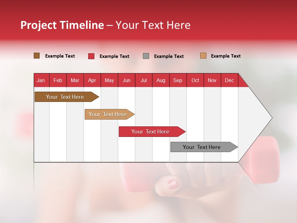 A Woman Is Holding Two Pink Dumbs PowerPoint Template