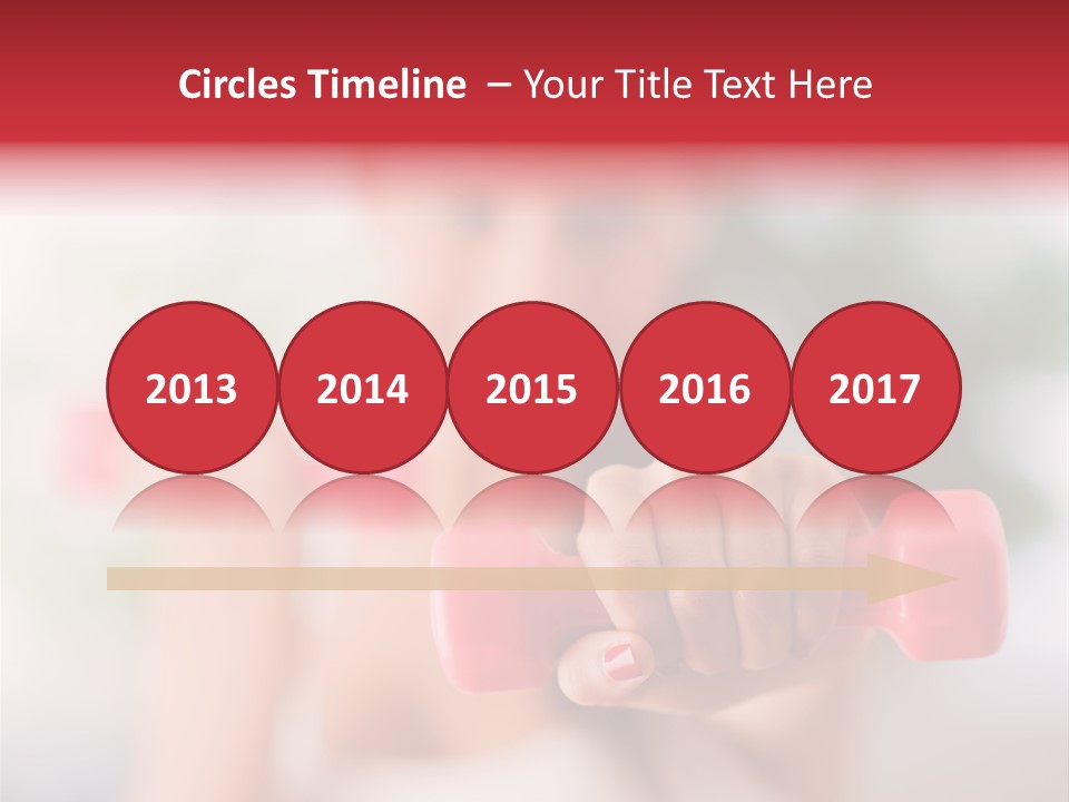 A Woman Is Holding Two Pink Dumbs PowerPoint Template