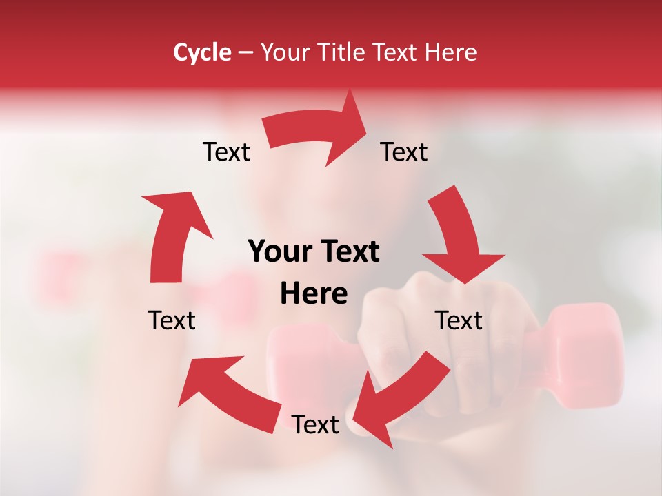 A Woman Is Holding Two Pink Dumbs PowerPoint Template