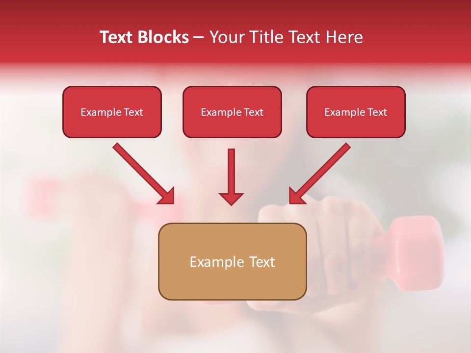 A Woman Is Holding Two Pink Dumbs PowerPoint Template