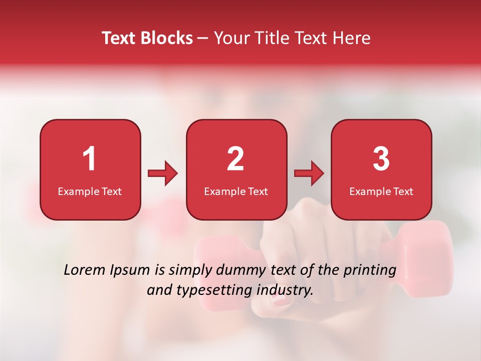 A Woman Is Holding Two Pink Dumbs PowerPoint Template