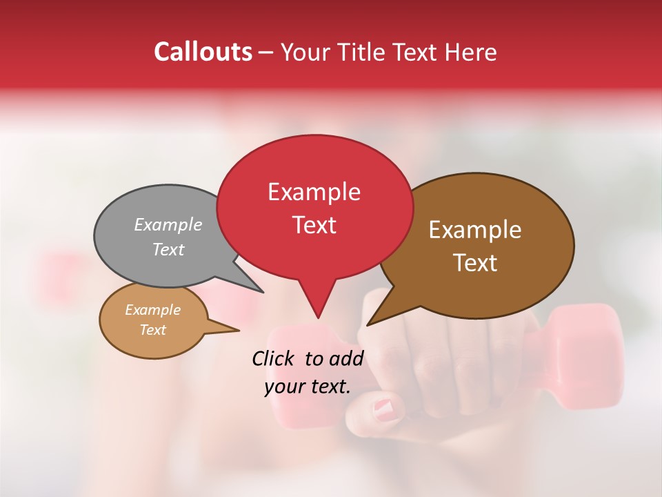 A Woman Is Holding Two Pink Dumbs PowerPoint Template