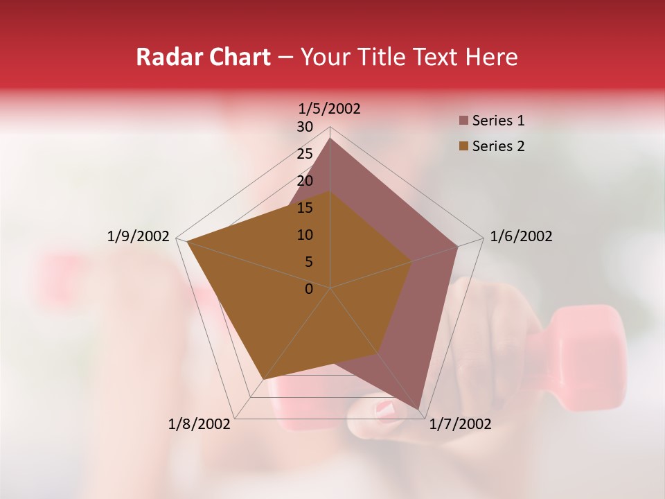 A Woman Is Holding Two Pink Dumbs PowerPoint Template