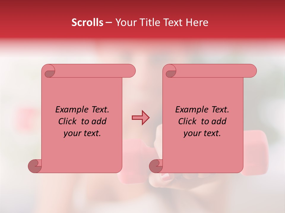 A Woman Is Holding Two Pink Dumbs PowerPoint Template