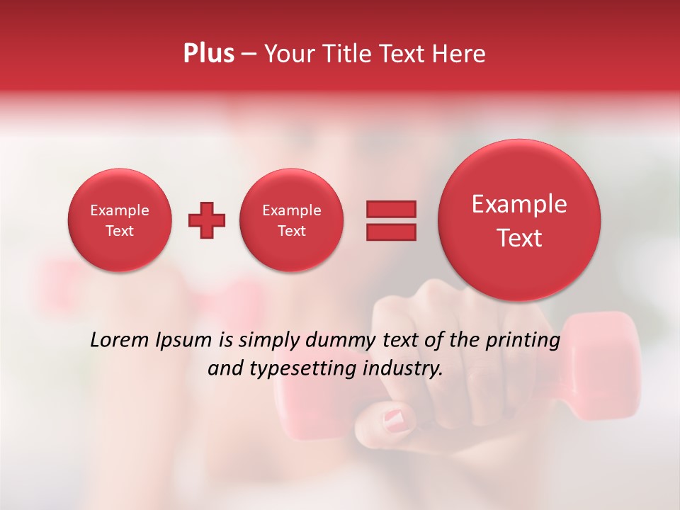 A Woman Is Holding Two Pink Dumbs PowerPoint Template