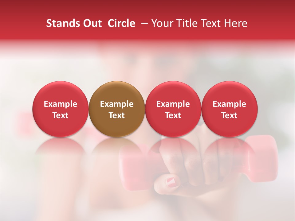 A Woman Is Holding Two Pink Dumbs PowerPoint Template