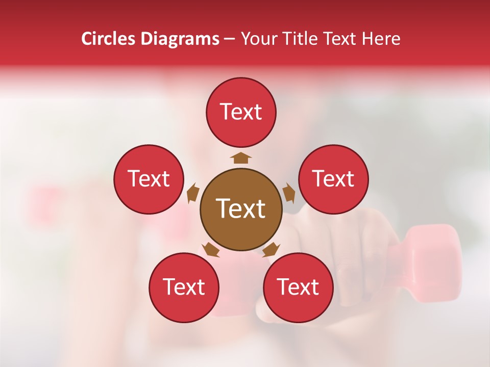 A Woman Is Holding Two Pink Dumbs PowerPoint Template