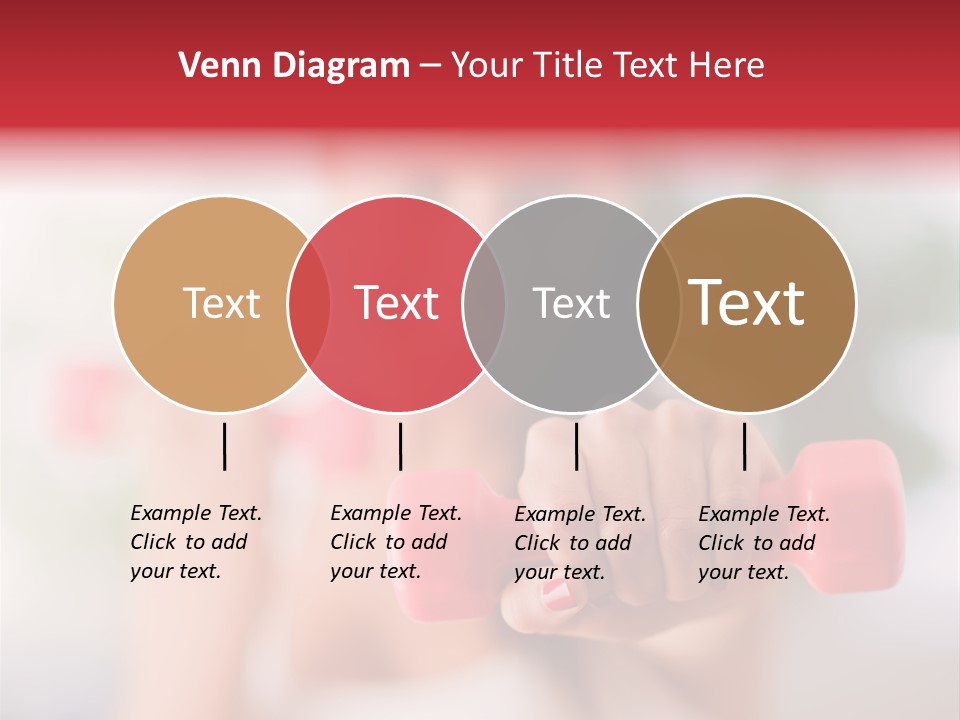 A Woman Is Holding Two Pink Dumbs PowerPoint Template