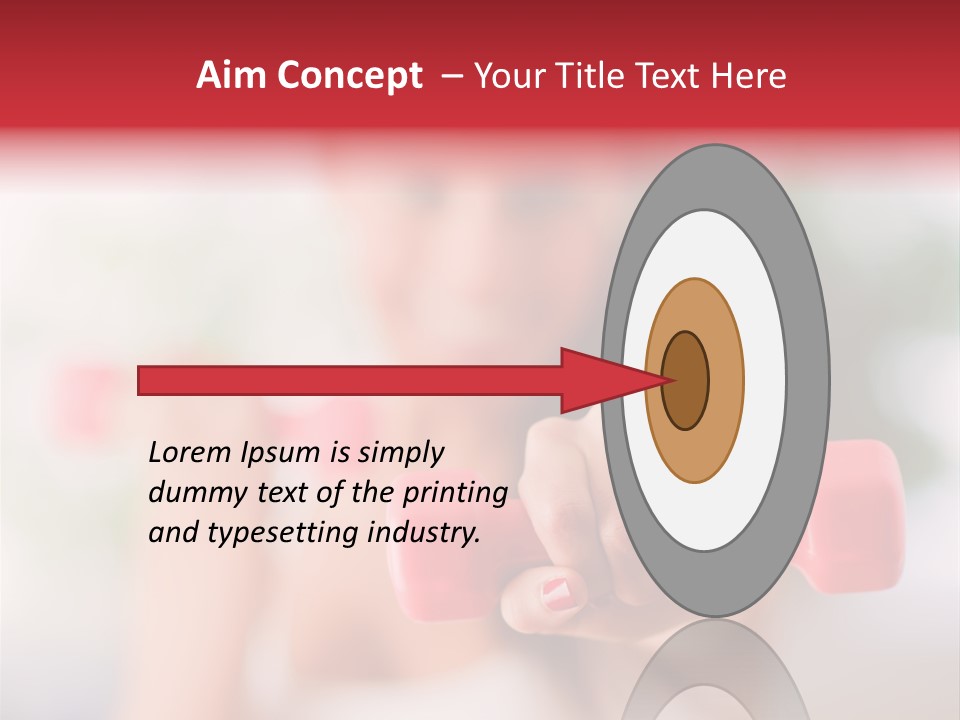 A Woman Is Holding Two Pink Dumbs PowerPoint Template