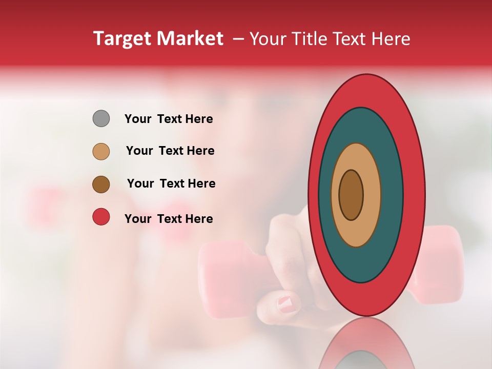 A Woman Is Holding Two Pink Dumbs PowerPoint Template