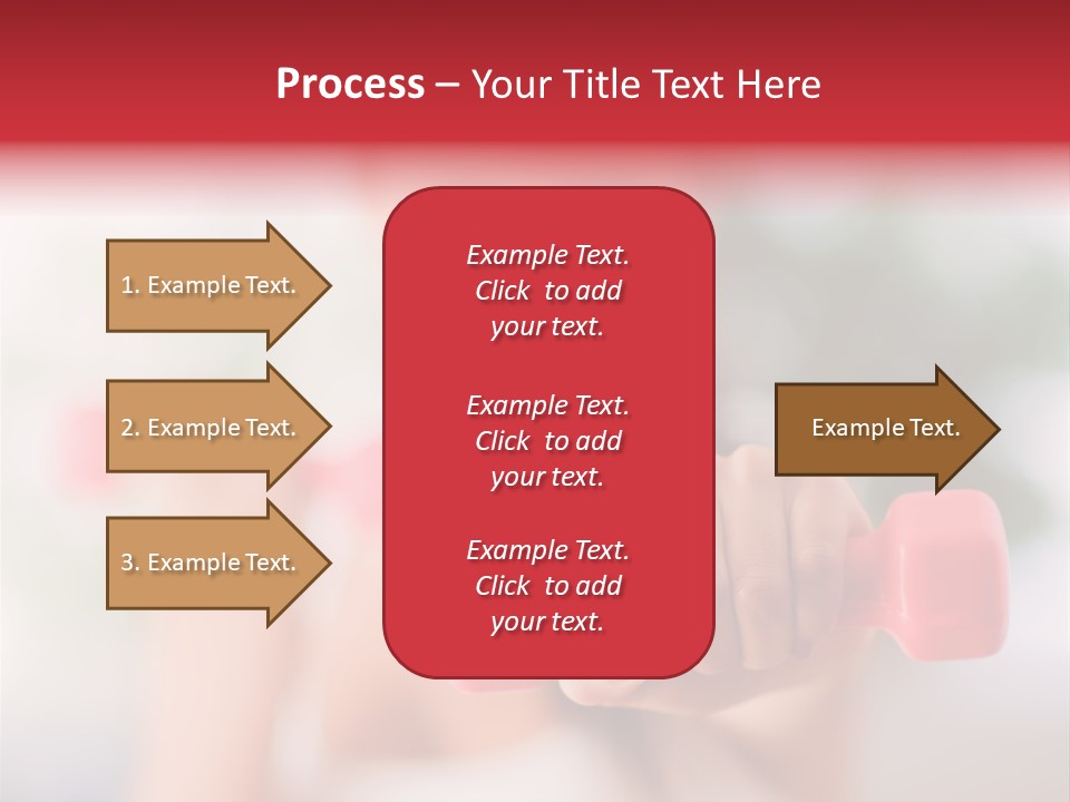 A Woman Is Holding Two Pink Dumbs PowerPoint Template