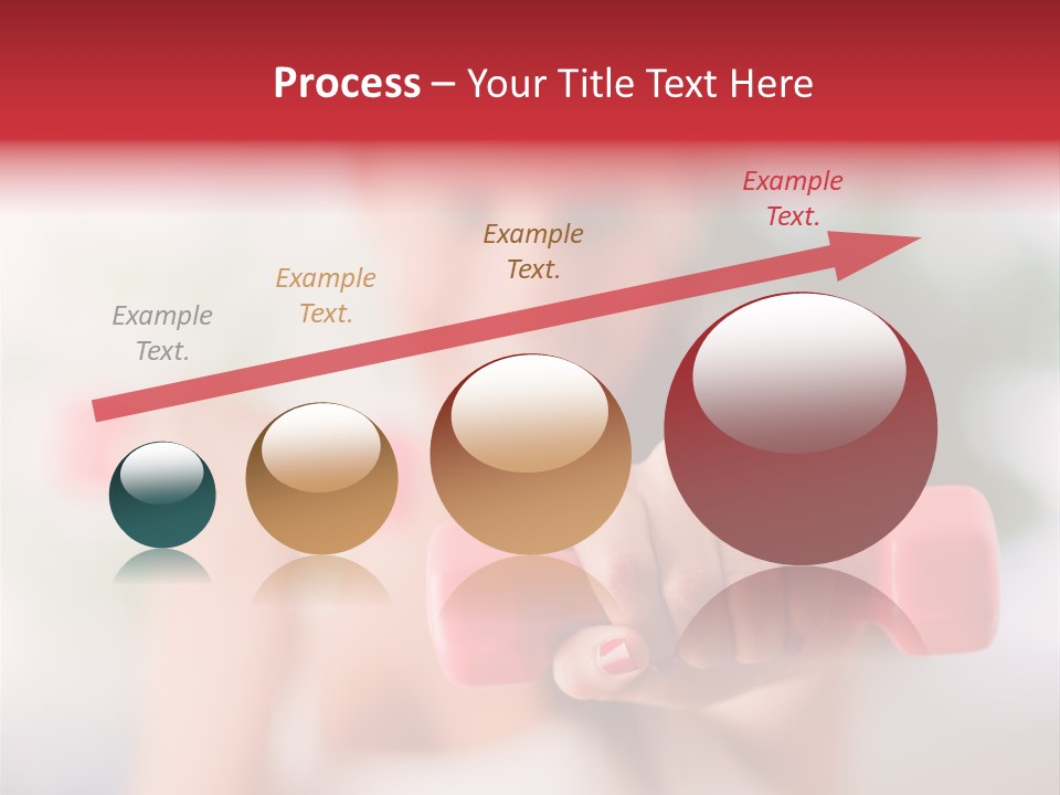 A Woman Is Holding Two Pink Dumbs PowerPoint Template