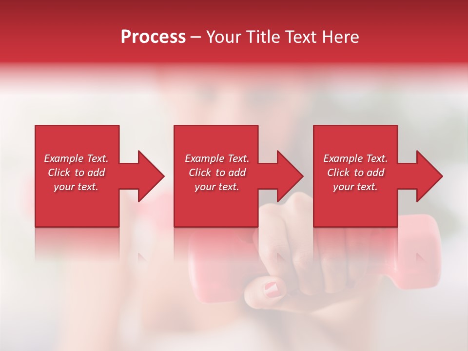 A Woman Is Holding Two Pink Dumbs PowerPoint Template