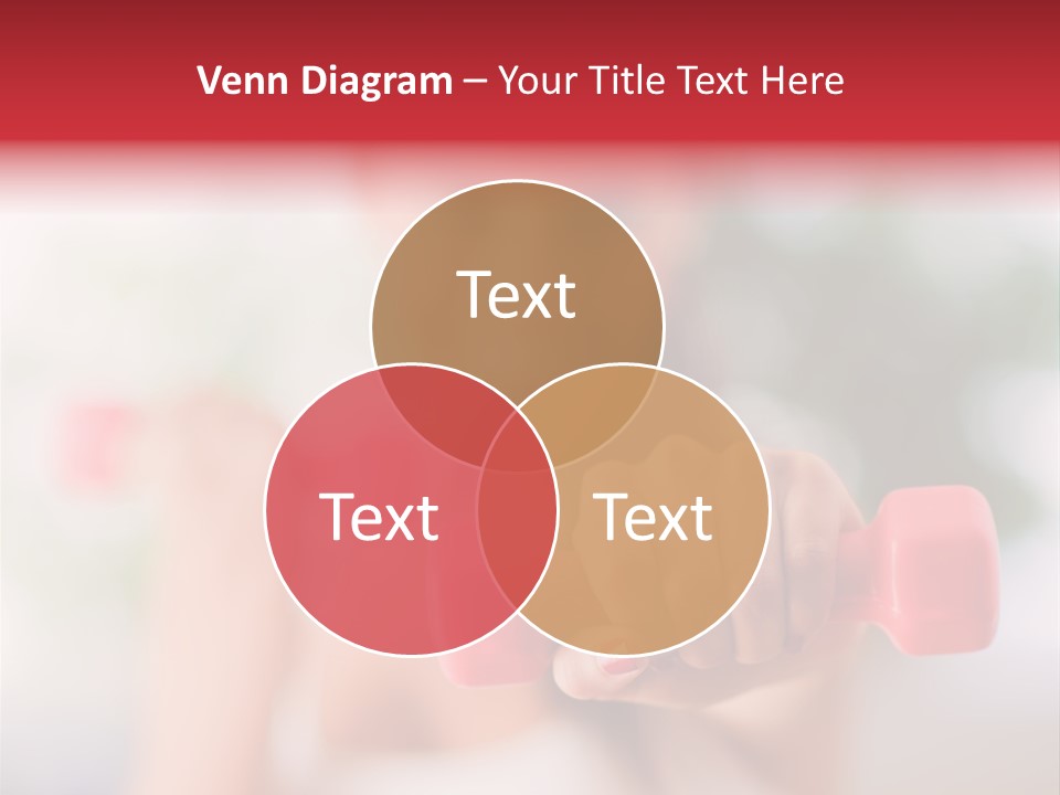 A Woman Is Holding Two Pink Dumbs PowerPoint Template