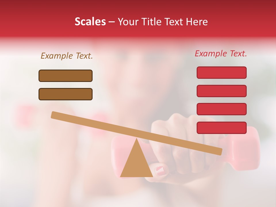 A Woman Is Holding Two Pink Dumbs PowerPoint Template