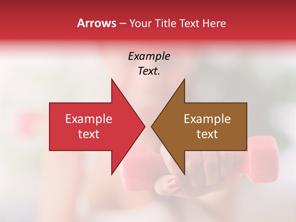 A Woman Is Holding Two Pink Dumbs PowerPoint Template