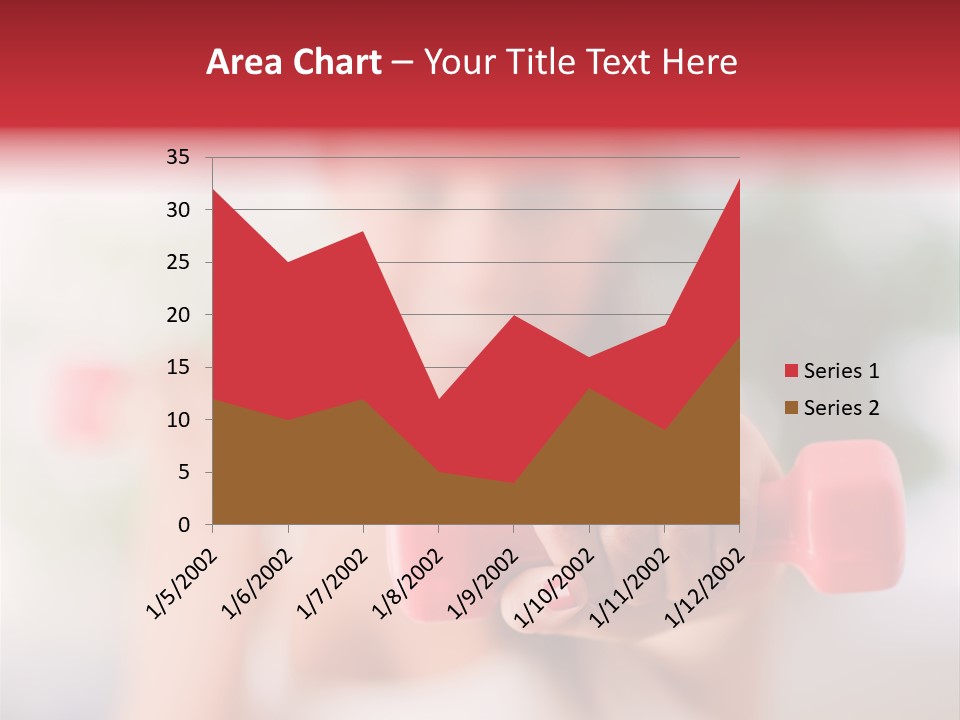 A Woman Is Holding Two Pink Dumbs PowerPoint Template