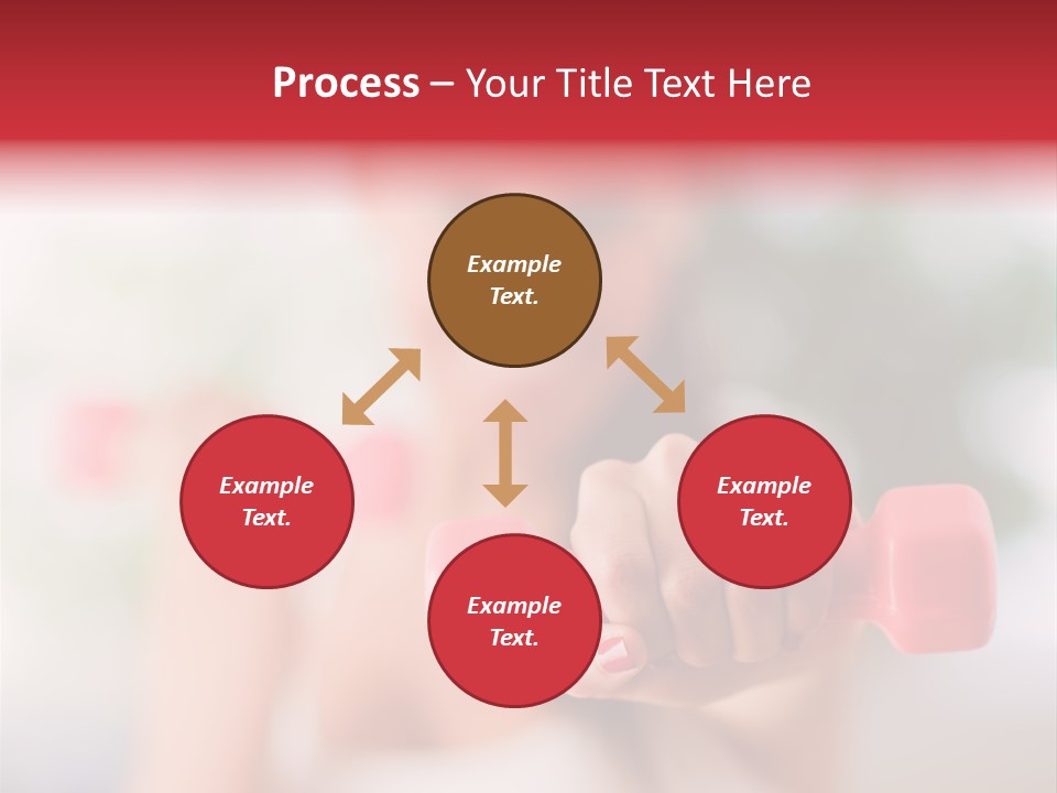 A Woman Is Holding Two Pink Dumbs PowerPoint Template