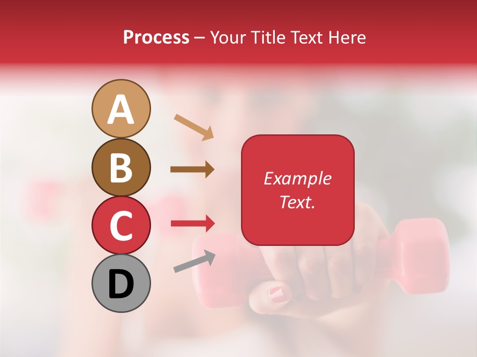 A Woman Is Holding Two Pink Dumbs PowerPoint Template