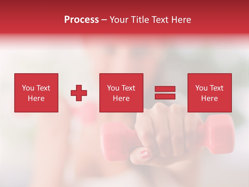 A Woman Is Holding Two Pink Dumbs PowerPoint Template