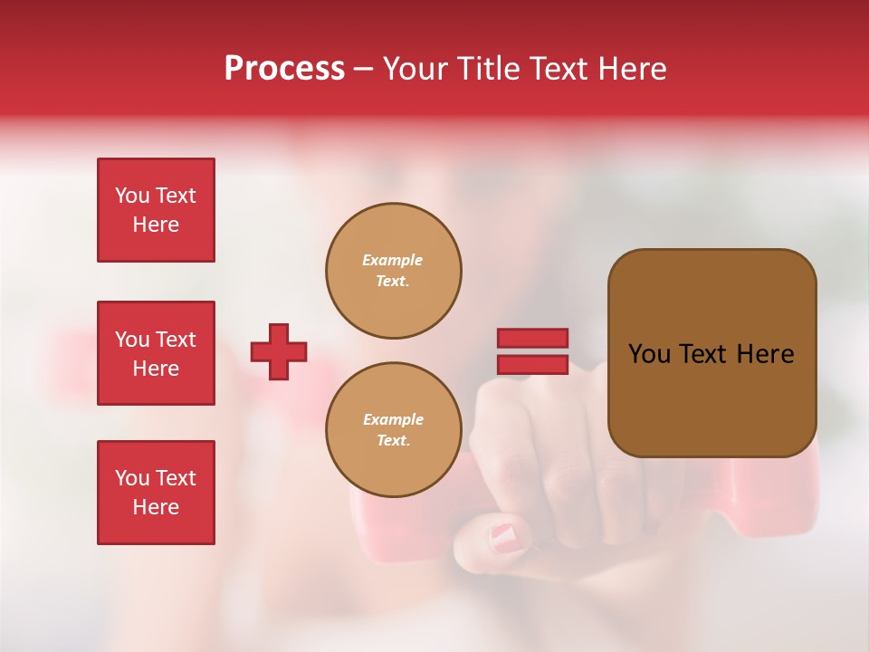 A Woman Is Holding Two Pink Dumbs PowerPoint Template