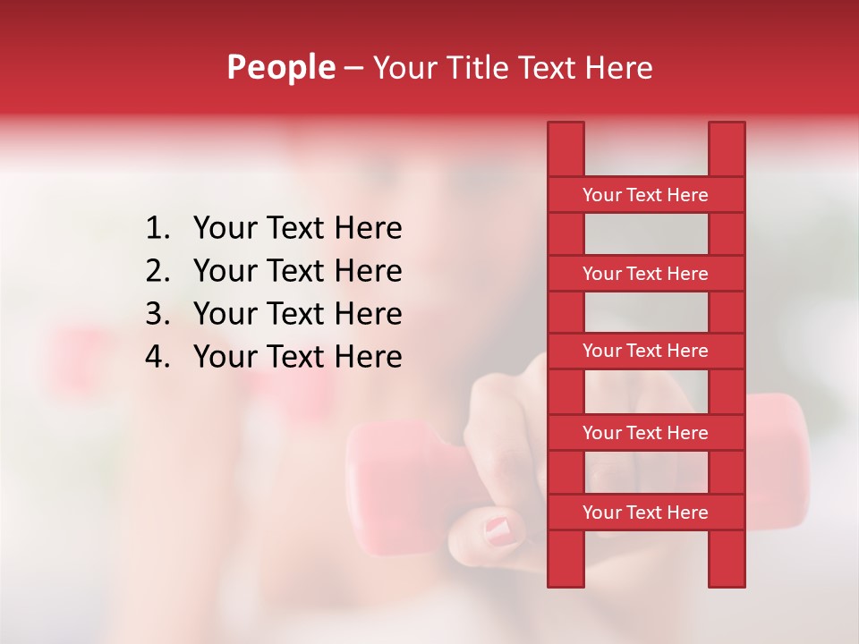 A Woman Is Holding Two Pink Dumbs PowerPoint Template