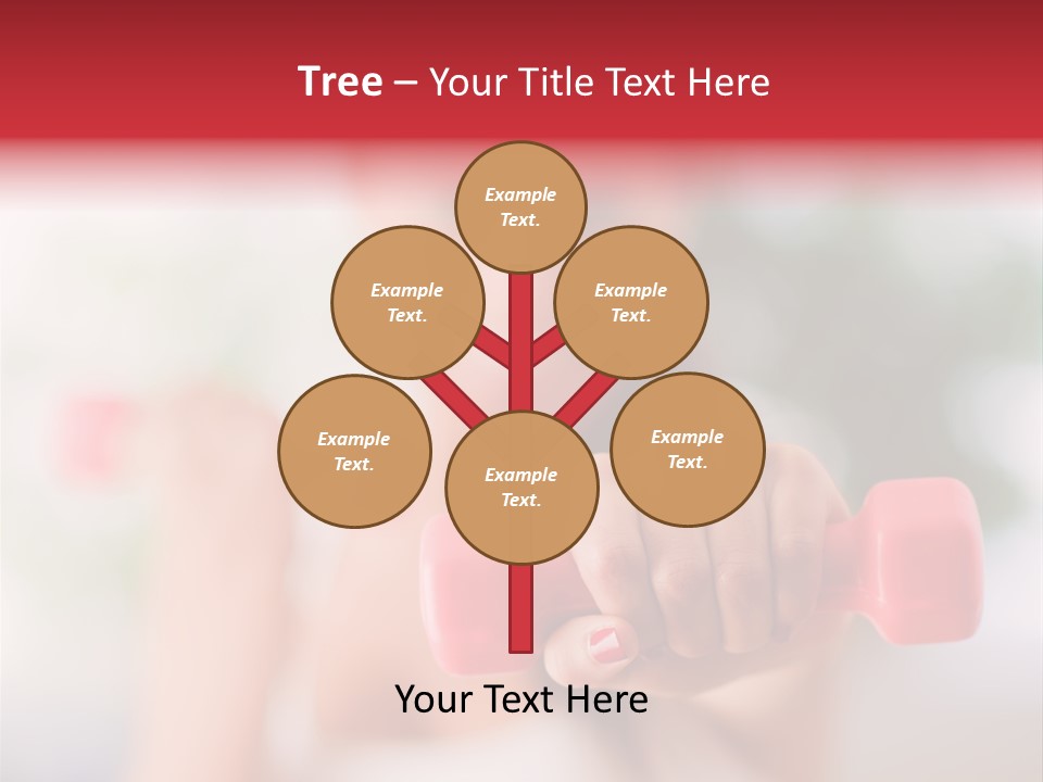 A Woman Is Holding Two Pink Dumbs PowerPoint Template