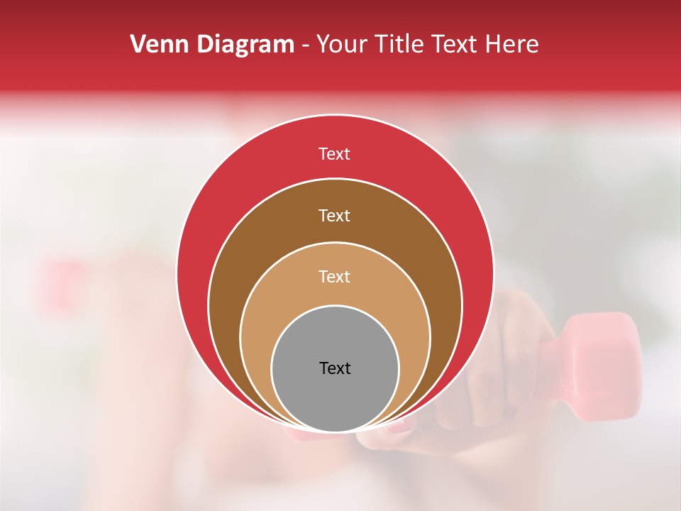 A Woman Is Holding Two Pink Dumbs PowerPoint Template