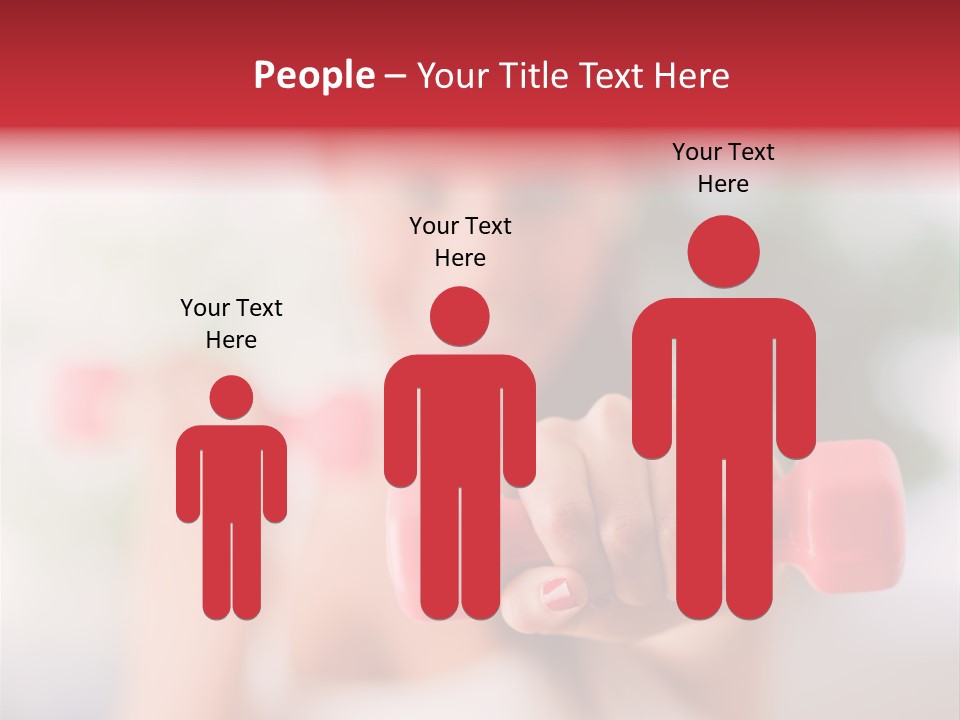 A Woman Is Holding Two Pink Dumbs PowerPoint Template