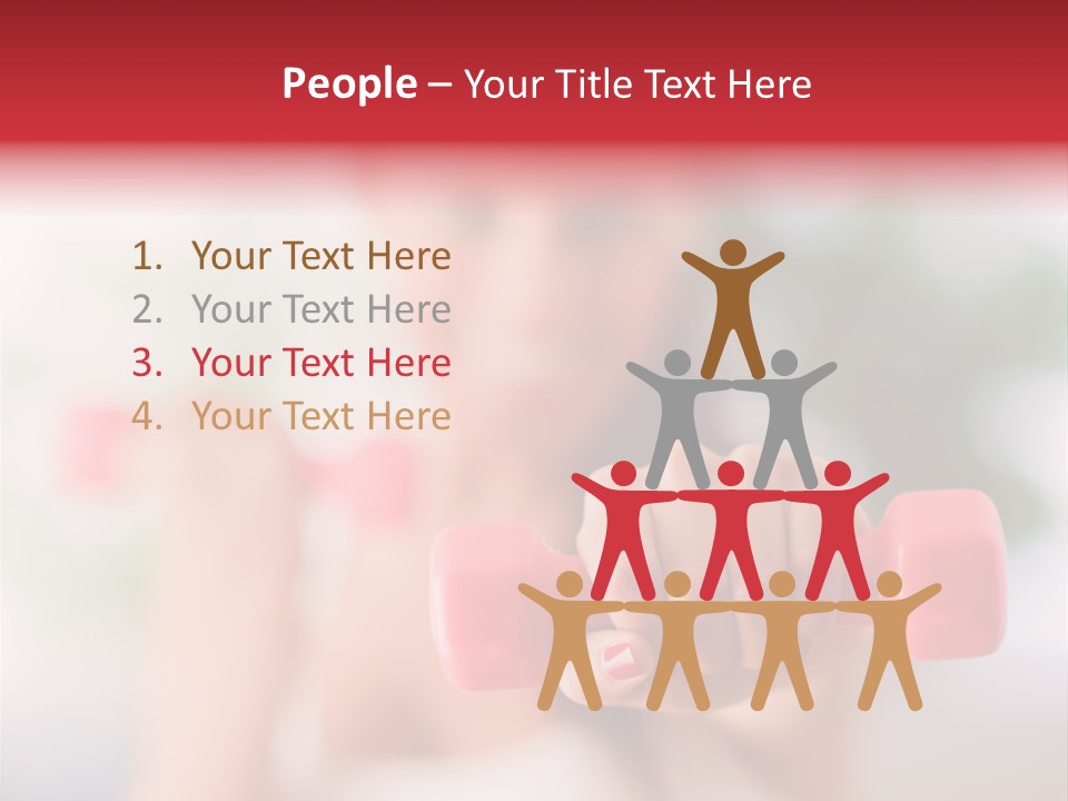 A Woman Is Holding Two Pink Dumbs PowerPoint Template