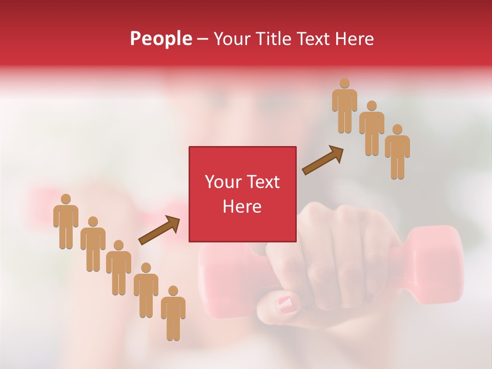 A Woman Is Holding Two Pink Dumbs PowerPoint Template