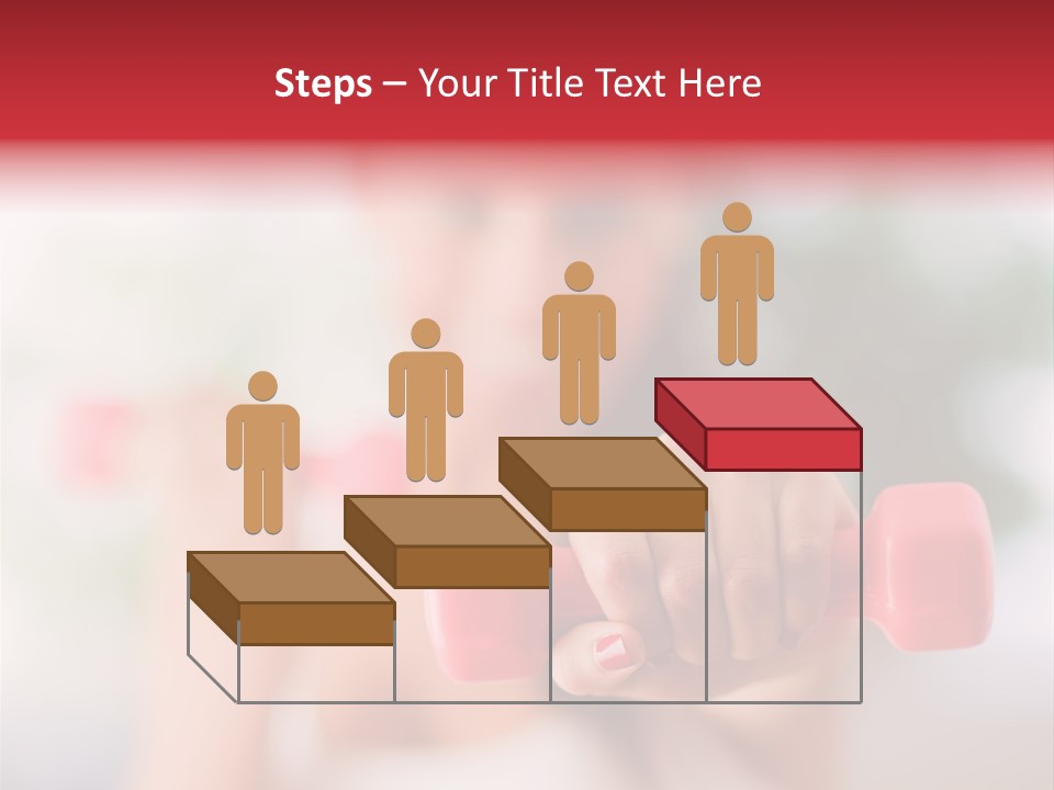 A Woman Is Holding Two Pink Dumbs PowerPoint Template