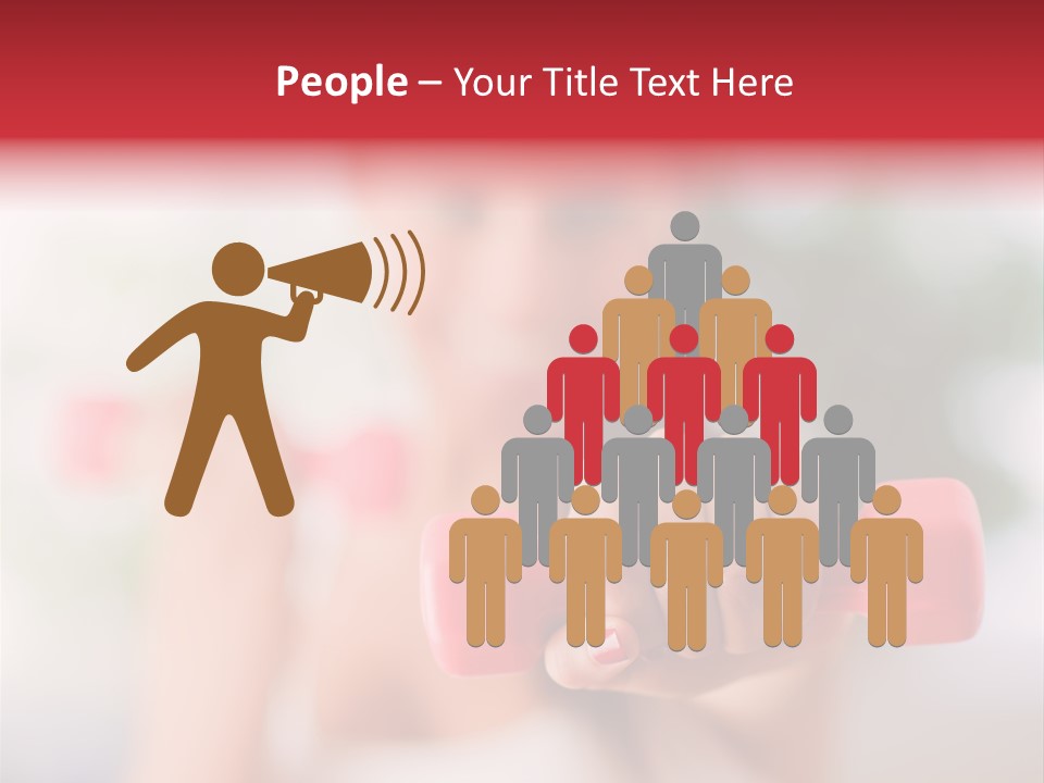 A Woman Is Holding Two Pink Dumbs PowerPoint Template