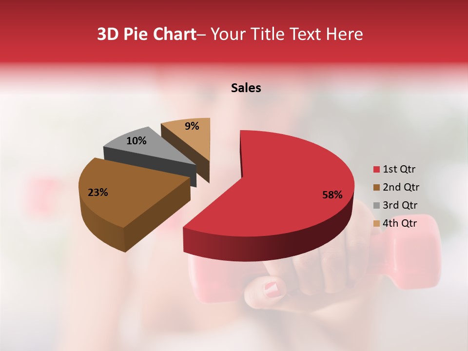A Woman Is Holding Two Pink Dumbs PowerPoint Template
