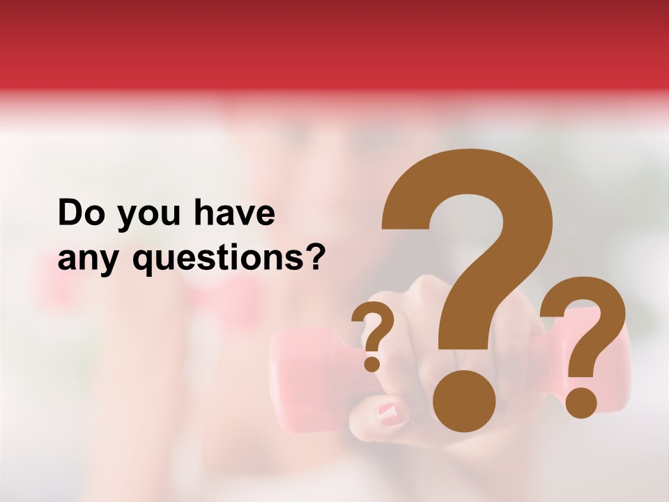 A Woman Is Holding Two Pink Dumbs PowerPoint Template