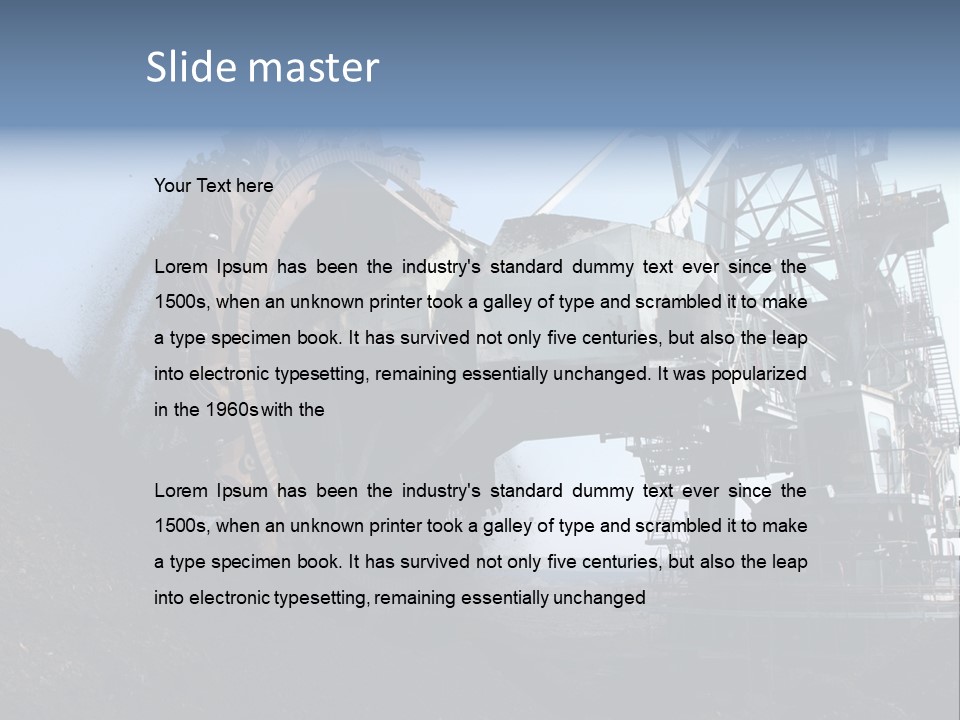 Horizontal Mining Machinery Rock PowerPoint Template