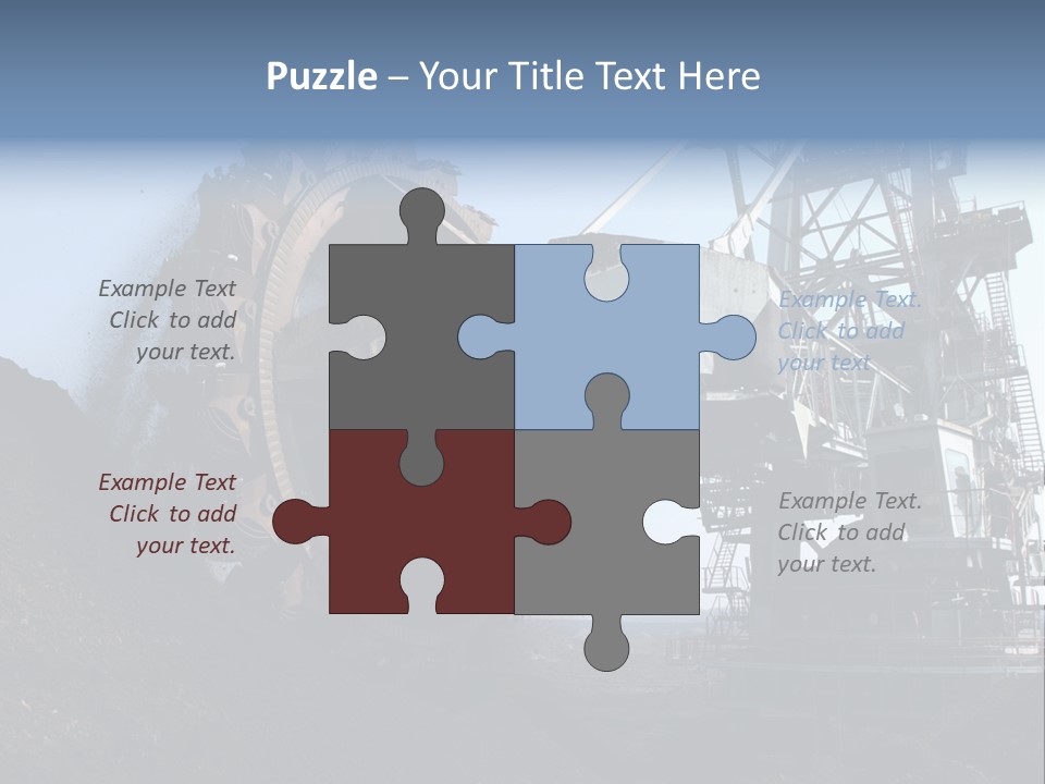 Horizontal Mining Machinery Rock PowerPoint Template