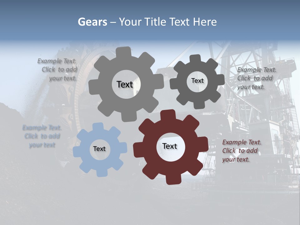 Horizontal Mining Machinery Rock PowerPoint Template