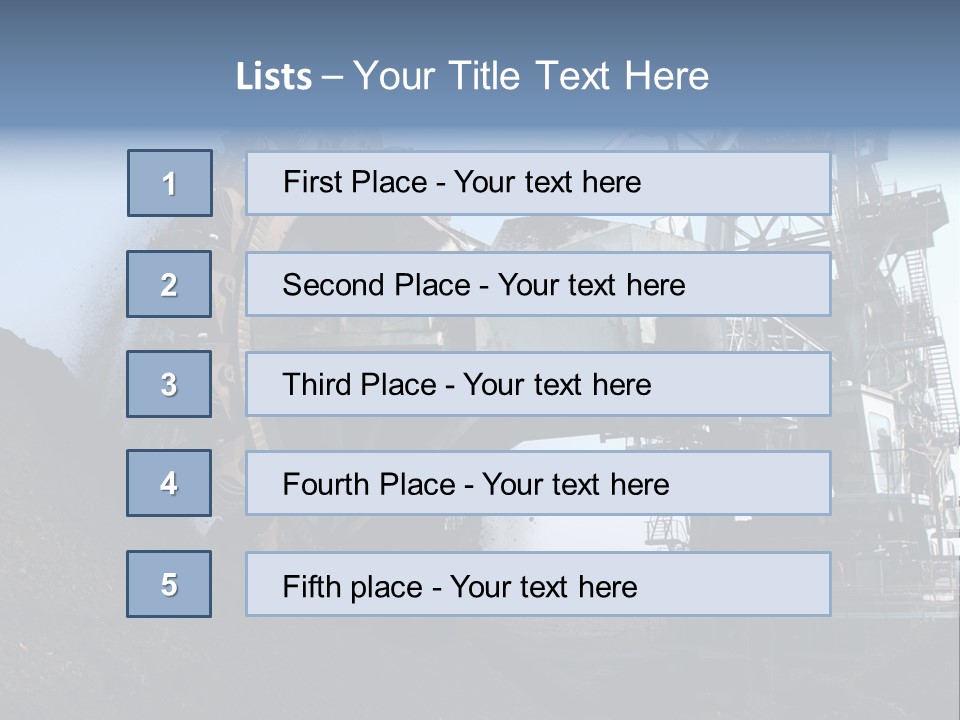 Horizontal Mining Machinery Rock PowerPoint Template