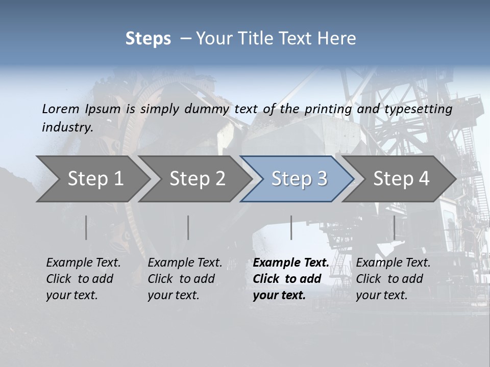Horizontal Mining Machinery Rock PowerPoint Template