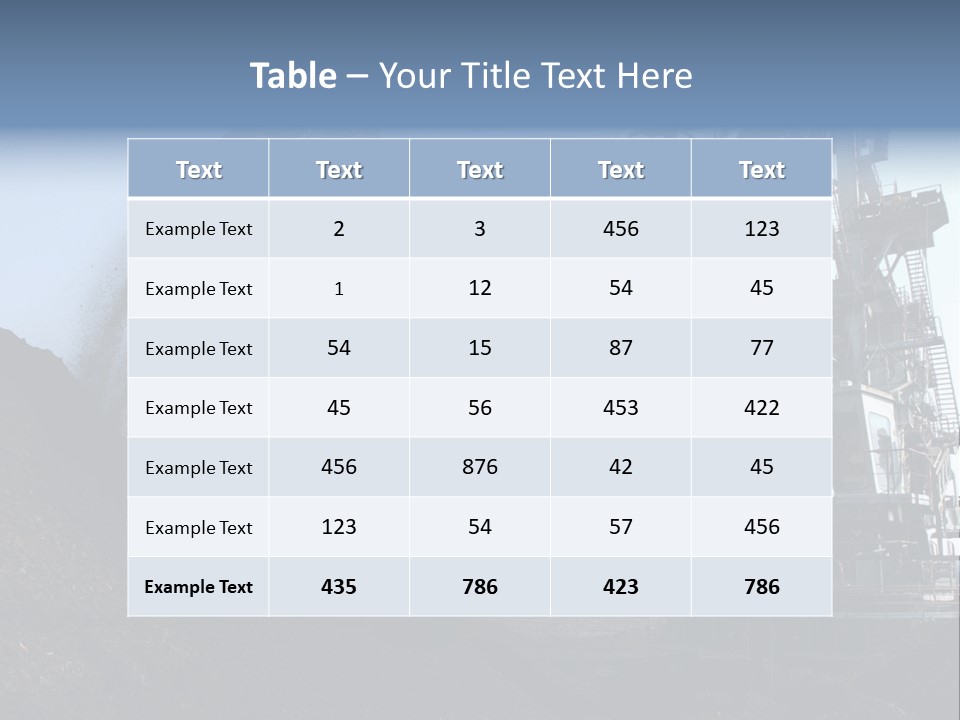Horizontal Mining Machinery Rock PowerPoint Template