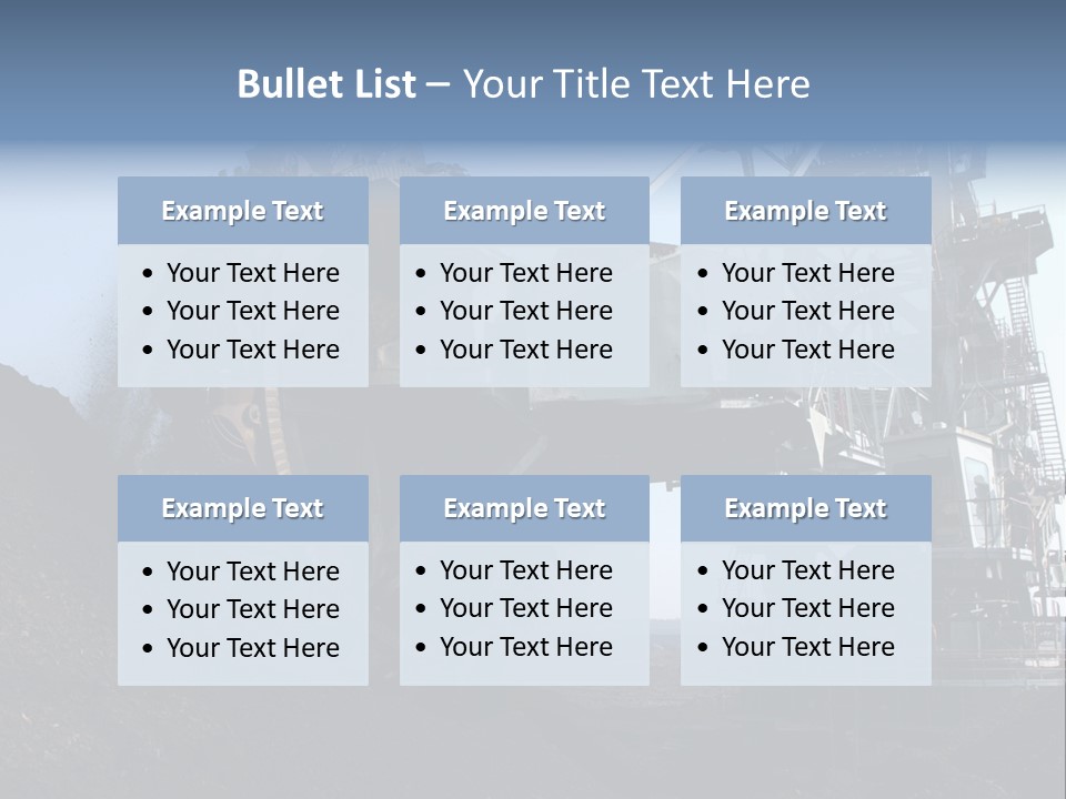 Horizontal Mining Machinery Rock PowerPoint Template