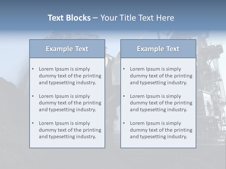 Horizontal Mining Machinery Rock PowerPoint Template