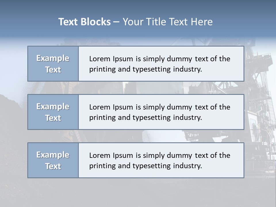 Horizontal Mining Machinery Rock PowerPoint Template