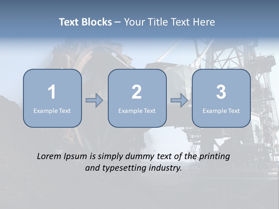 Horizontal Mining Machinery Rock PowerPoint Template